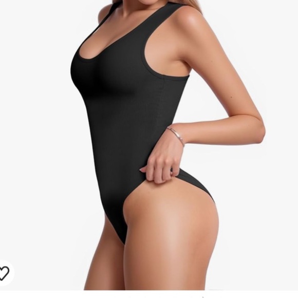 Bodysuit(Mangopop) black, ribbed, size small; NWOT - Picture 3 of 7